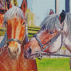 Belgian Horses Couple Diamond Painting