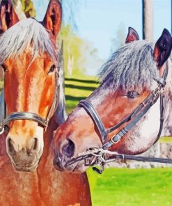 Belgian Horses Couple Diamond Painting
