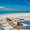 Boat At Mombasa Beach Diamond Painting