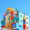 Colorful Buildings In Albufeira Diamond Painting