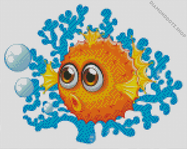 Puffer Fish Cartoon Diamond Painting