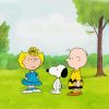 Sally And Charlie Brown And Snoopy Diamond Painting