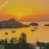 Sunset At Lindos Greece Diamond Painting