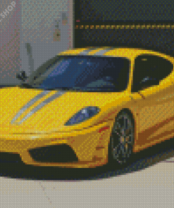Yellow And Silver Ferrari Scuderia Diamond Painting