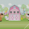 Animals In Pink Barn Diamond Painting