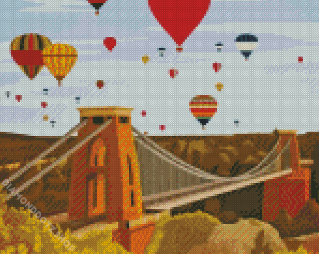 Clifton Bridge And Ballons Art Diamond Painting