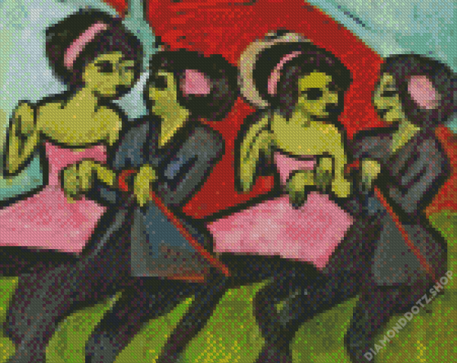 Panama Dancers Ernst Ludwig Art Diamond Painting