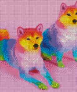 Adorable Rainbow Dog Diamond Painting