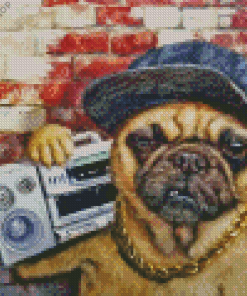 Cool Pug Dog Diamond Painting