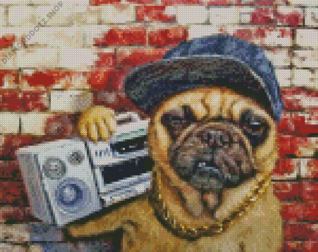 Cool Pug Dog Diamond Painting