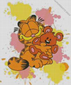 Garfield And Teddy Diamond Painting