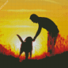 Man Dog Silhouette Diamond Painting