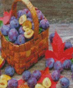 Plums Fruit Basket Diamond Painting