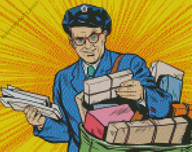 Pop Art Postman Diamond Painting