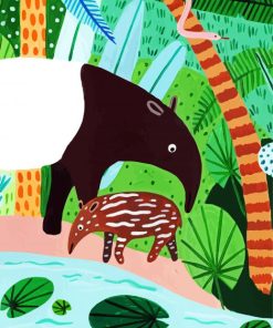 Tapir In Jungle Diamond Painting