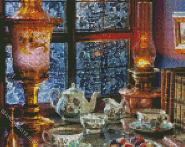 Tea Party In Library Diamond Painting