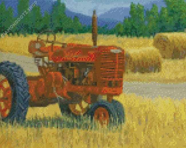 Tractor In Field Diamond Painting