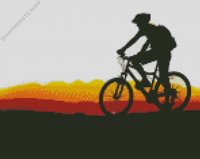 Mountainbiker Silhouette Diamond Painting