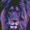 Neon Purple Lion Diamond Painting