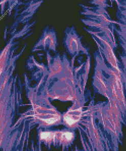 Neon Purple Lion Diamond Painting