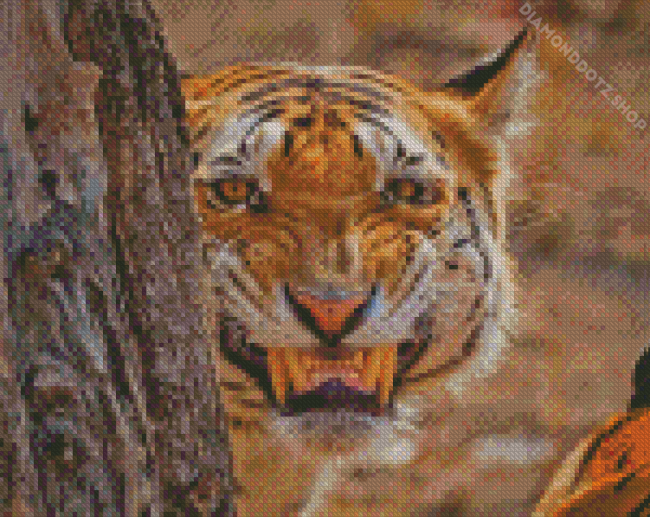 Scary Smiling Tiger Diamond Painting