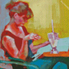 Woman In A Cafe Diamond Painting