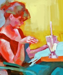 Woman In A Cafe Diamond Painting
