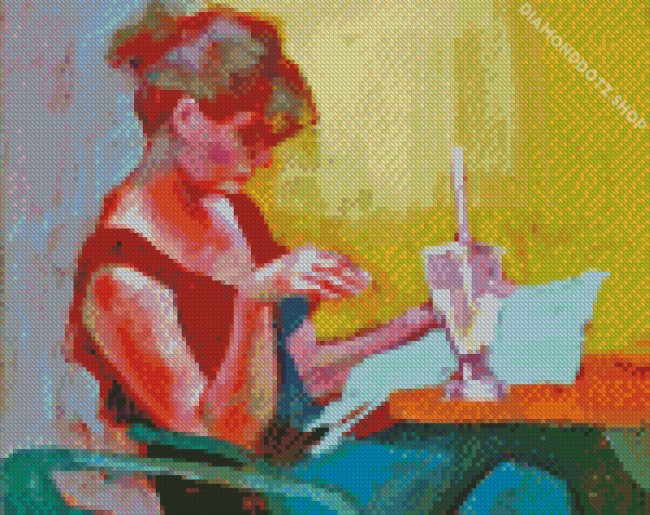 Woman In A Cafe Diamond Painting