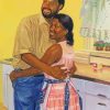 Black Couple Hugging Diamond Painting