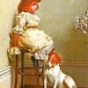 Girl And Dog Diamond Painting