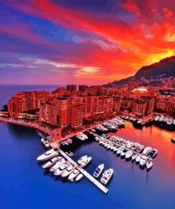 Monaco At Sunset Diamond Painting