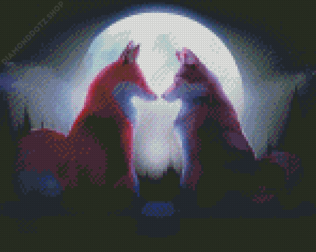 Fox And Wolf Diamond Painting