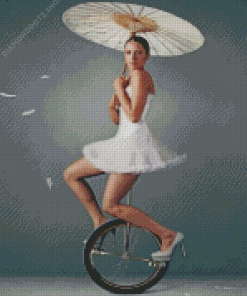 Woman On Unicycle Diamond Painting