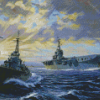 Military Ships In Ocean Diamond Painting