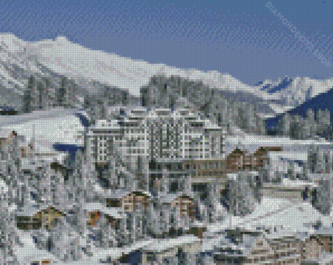 Snowy Saint Moritz Diamond Painting