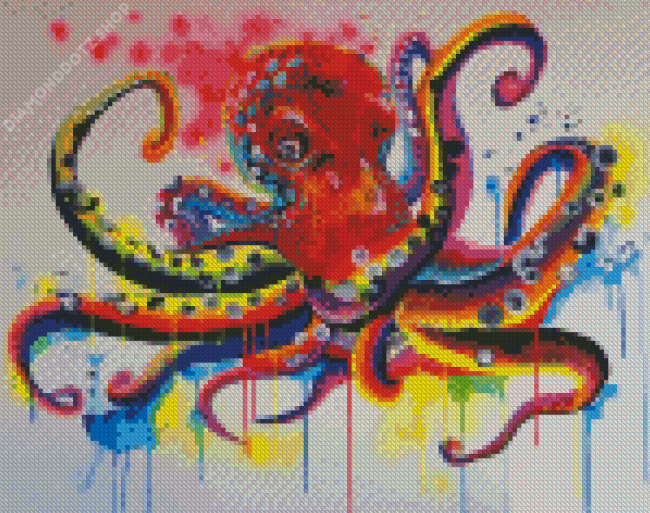 Splatter Octopus Diamond Painting