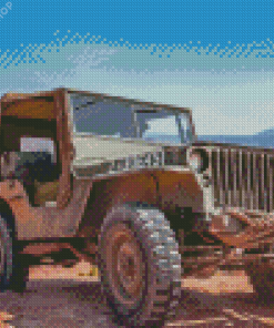 Military Willys Jeep Diamond Painting