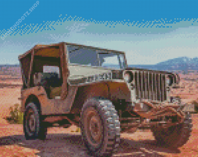 Military Willys Jeep Diamond Painting