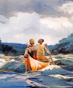 Canoe In The Rapids Diamond Painting