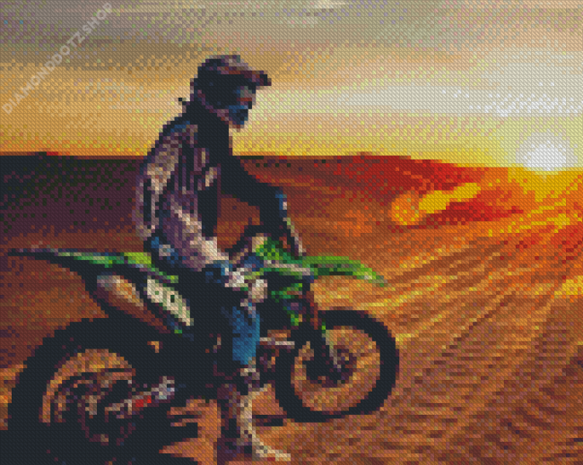 Dirtbike In Desert Diamond Painting