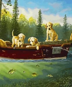Dogs On A Lake Diamond Painting