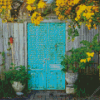 Door With Flowers Diamond Painting