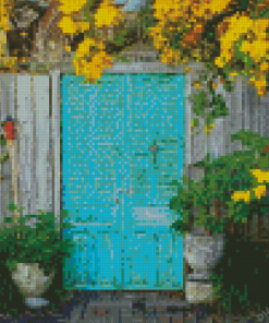 Door With Flowers Diamond Painting