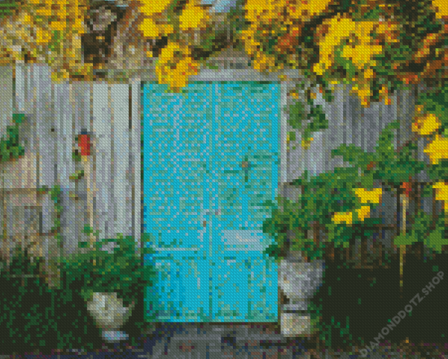 Door With Flowers Diamond Painting