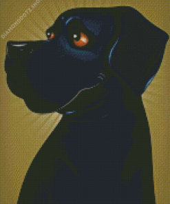 Fat Black Dog Diamond Painting