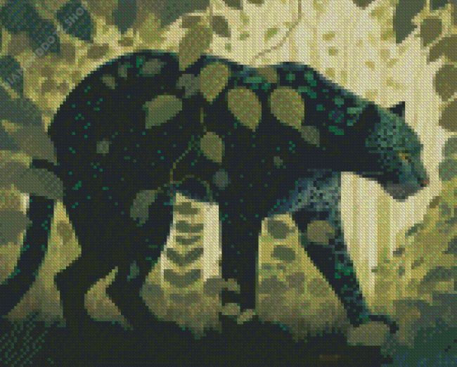 Jaguar And Forest Diamond Painting