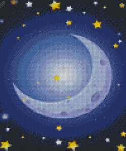Moon And Stars Diamond Painting