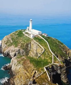 Lighthouse South Stack Diamond Painting