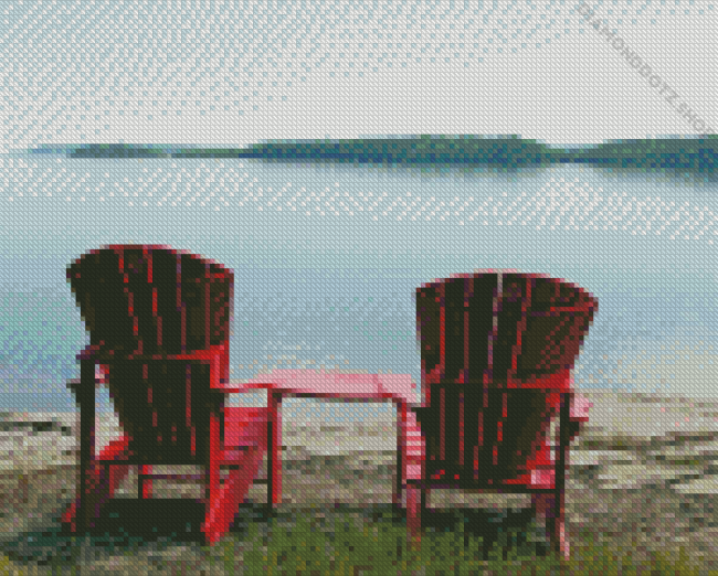 Chairs With Lake Diamond Painting