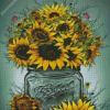 Sunflowers In Jar Diamond Painting